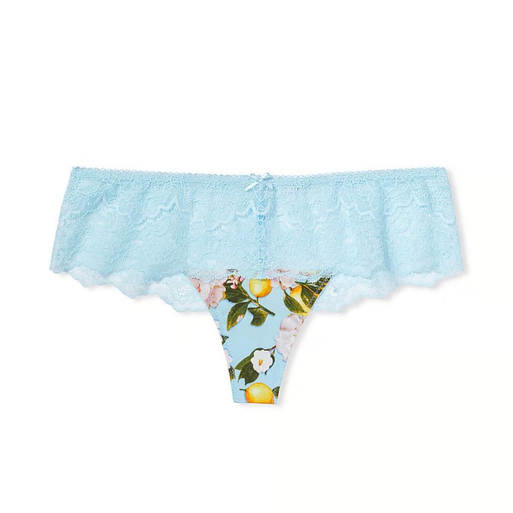 Dream Angels Floral Lace Hipster Thong Panty - Lemon Grove - NWT